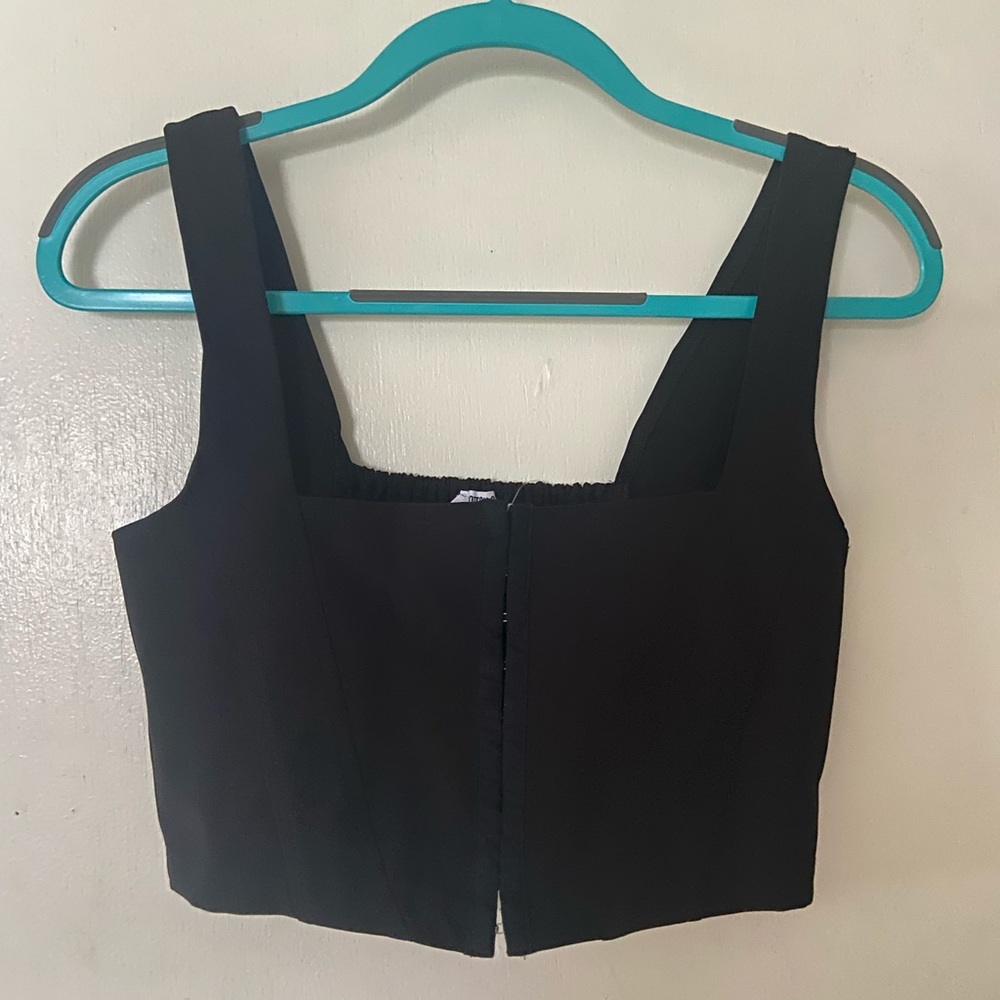 Black square neck crop top, Cotton On